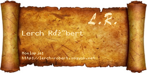 Lerch Róbert névjegykártya